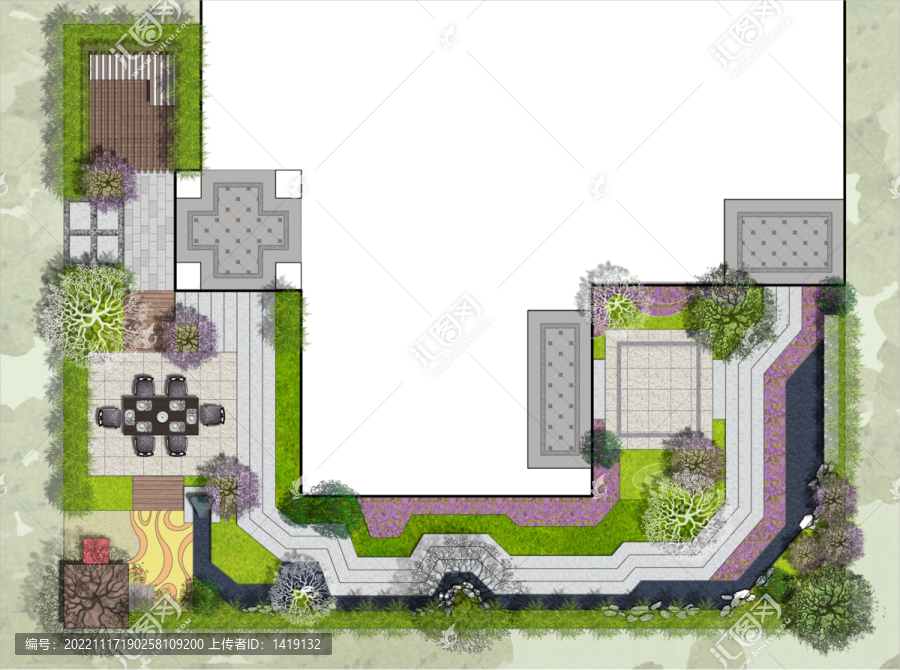 中式别墅设计彩平图
