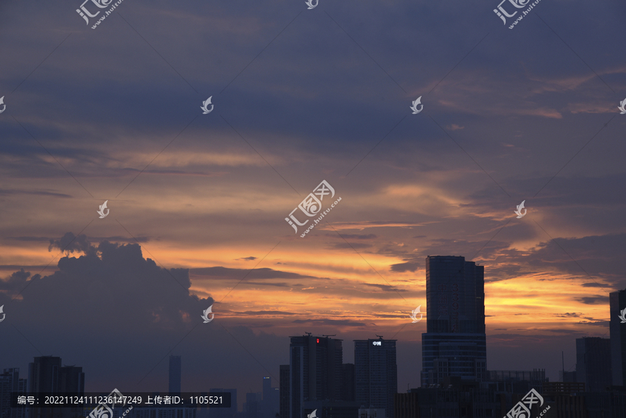 都市晚霞美景