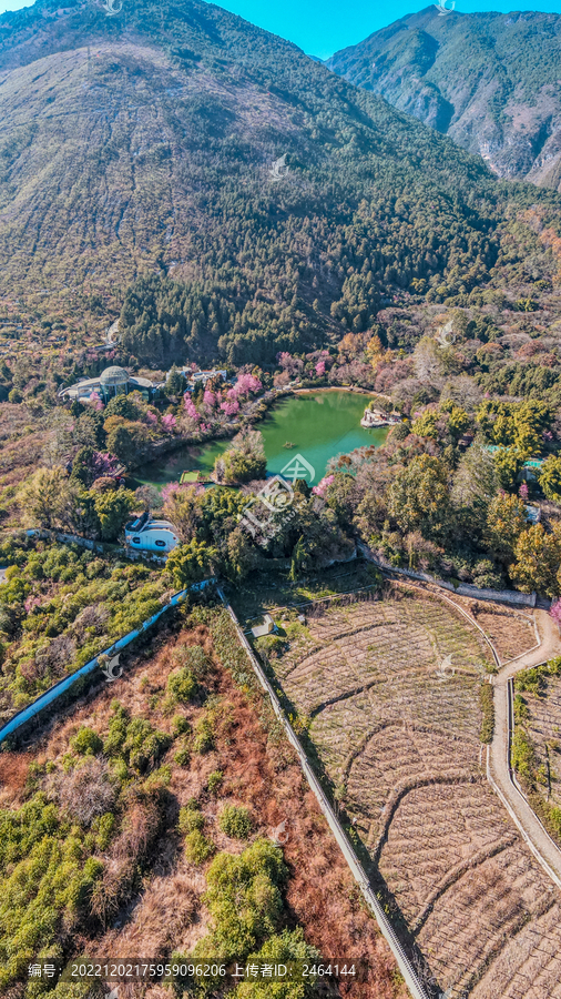 航拍大理蝴蝶泉景区