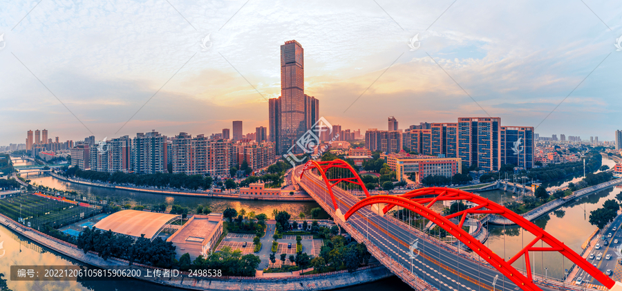 东莞东引运河两岸城市风光