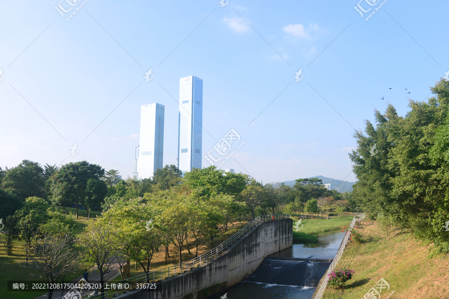 广东深圳城市中心区福田河