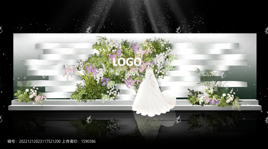 白绿泰式韩式婚礼效果图