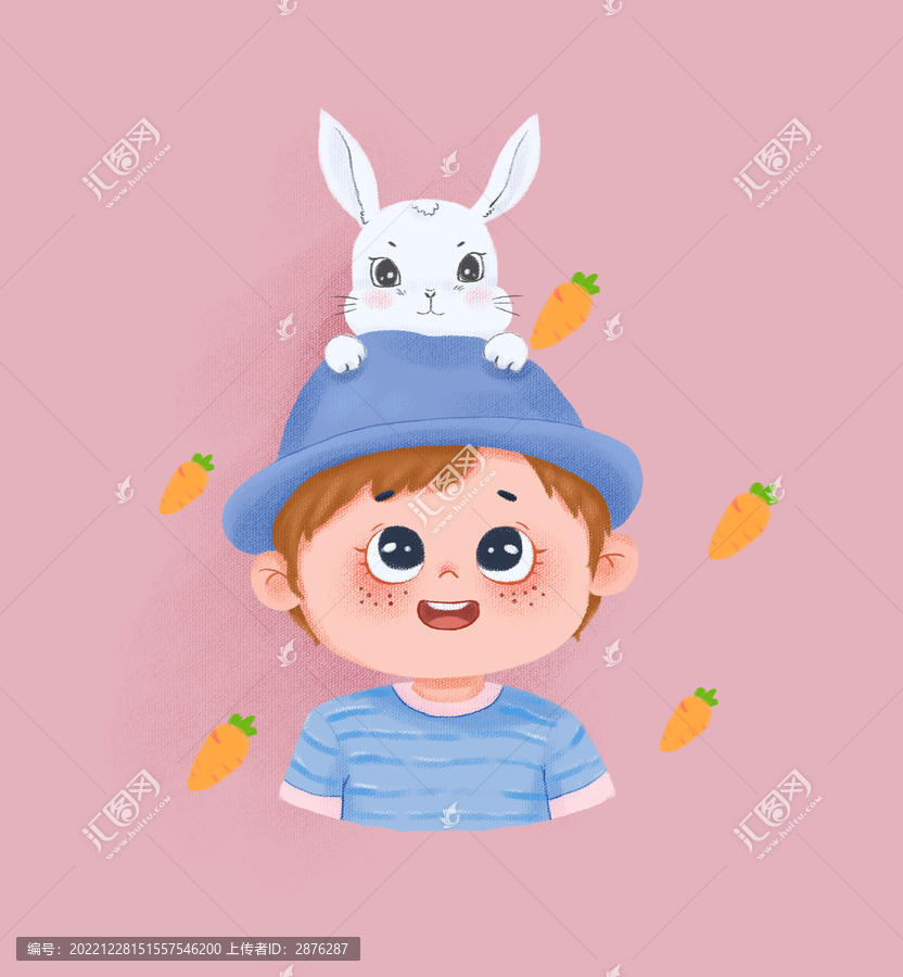 小男孩手绘卡通头像