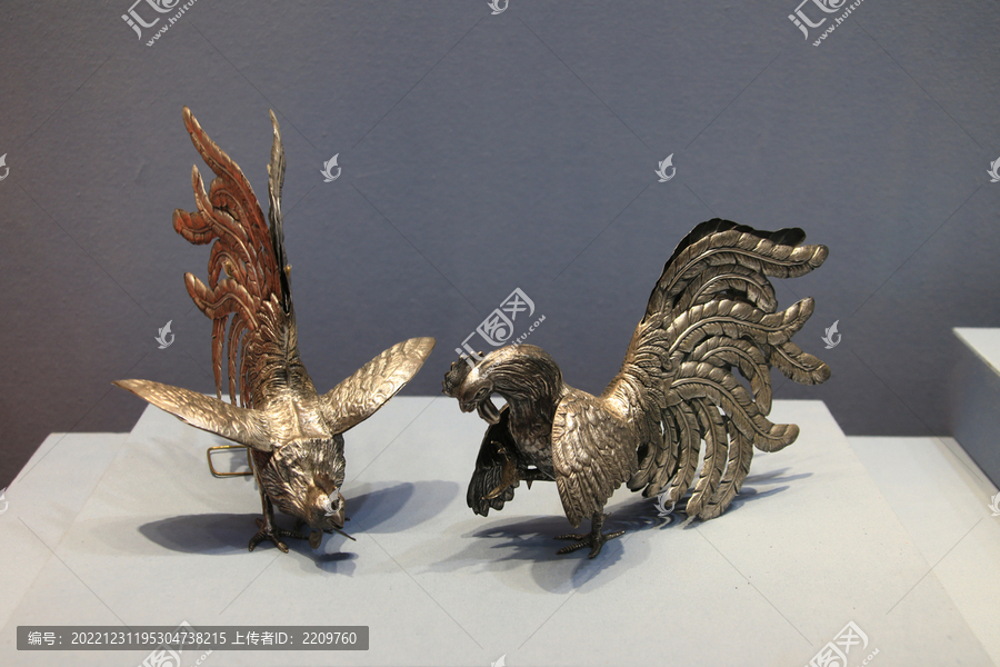 金属雕塑斗鸡