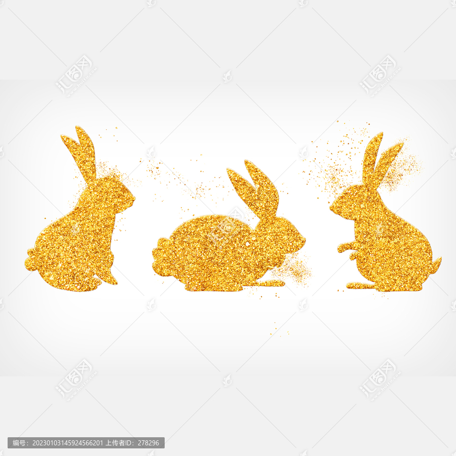 金色粒子春节新春兔子
