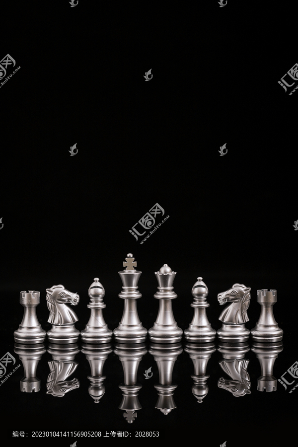 国际象棋银色棋子背景