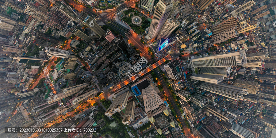 长沙金融中心地区城市风光航拍全景图