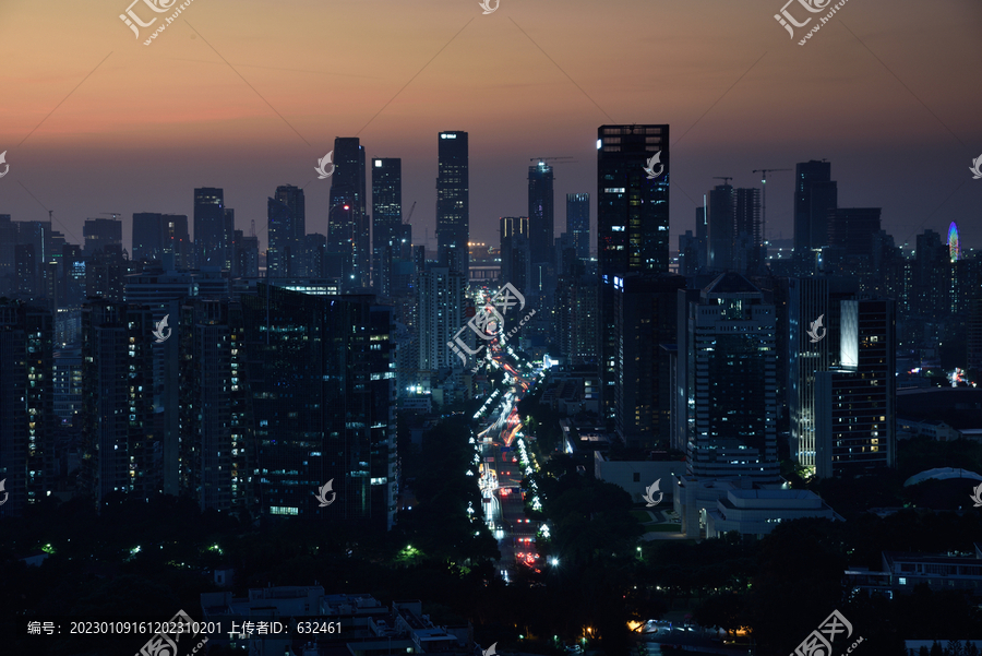 深圳前海城市建筑风光夜景