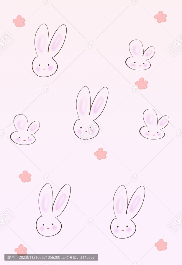 兔子花图案
