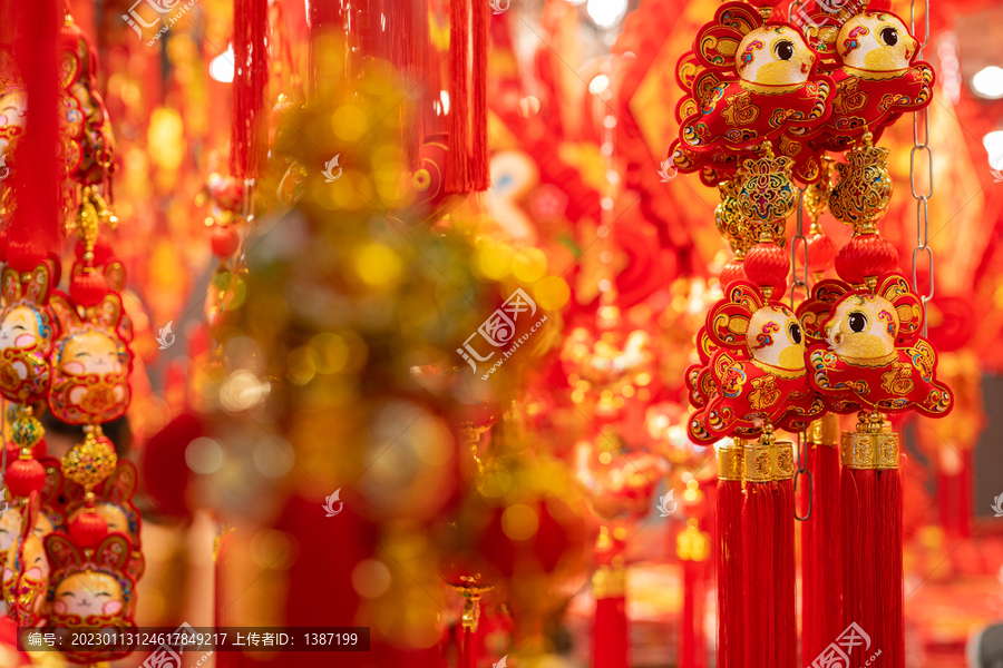 春节喜庆福字财神灯笼