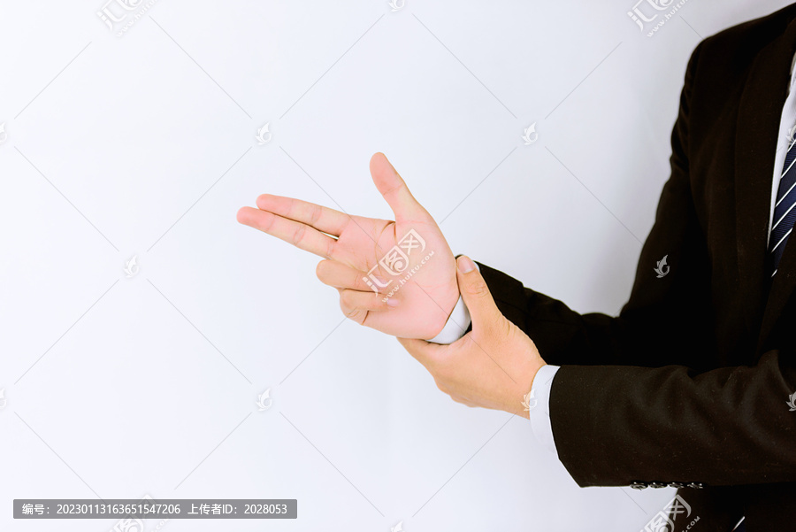 商务人士单手手势图片