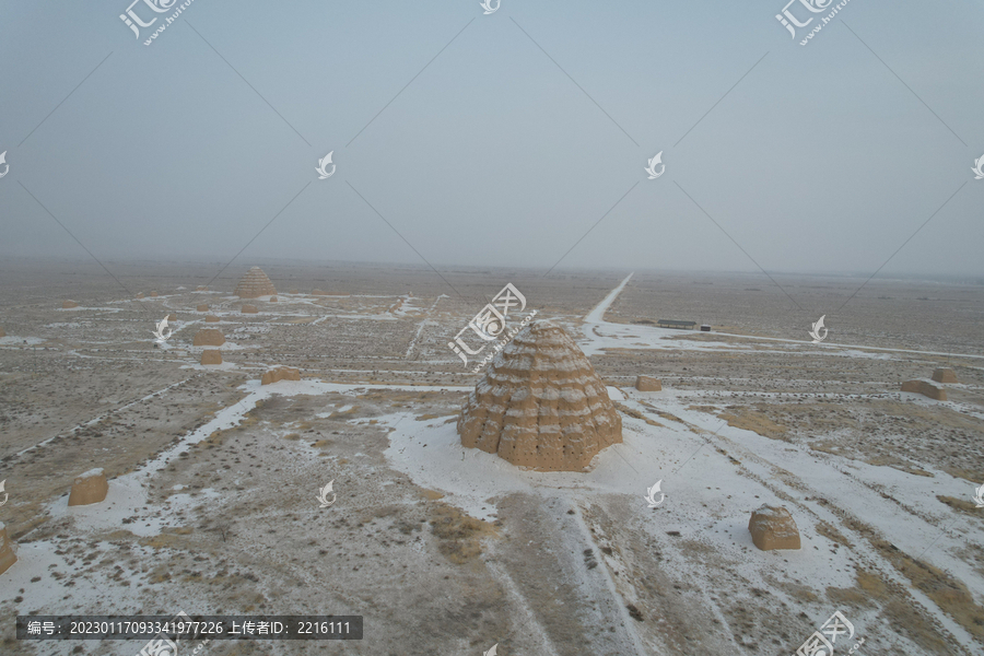 宁夏银川西夏王陵雪后风光