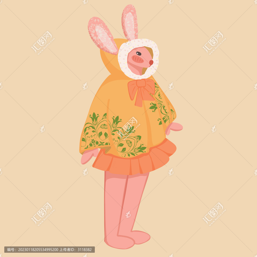 复活节兔子卡通动物素材节日