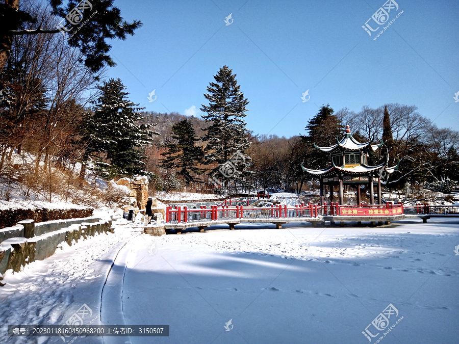 锦江山亭雪湖