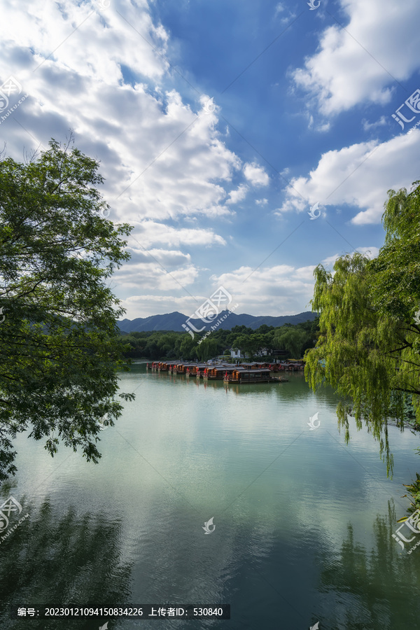 西湖山水风景画