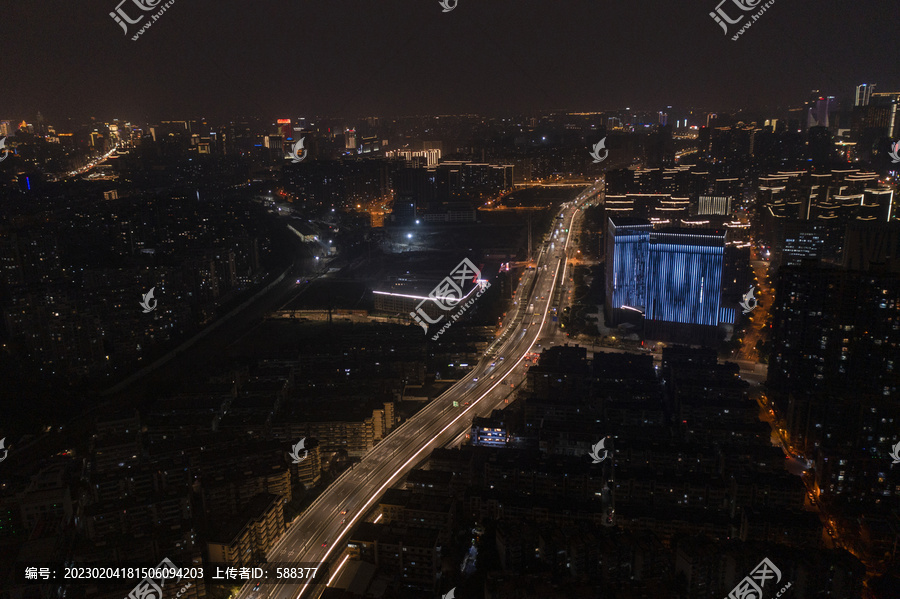 杭州上城区石高架复兴段夜景