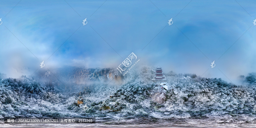 张家界天子阁的雪VR全景