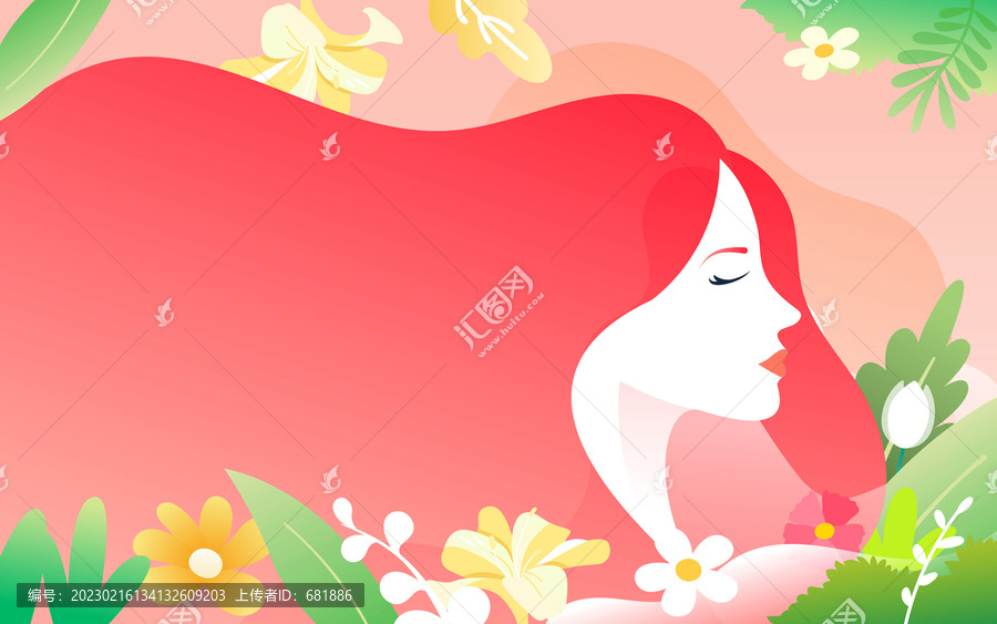 庆祝三八国际妇女节女神节插画