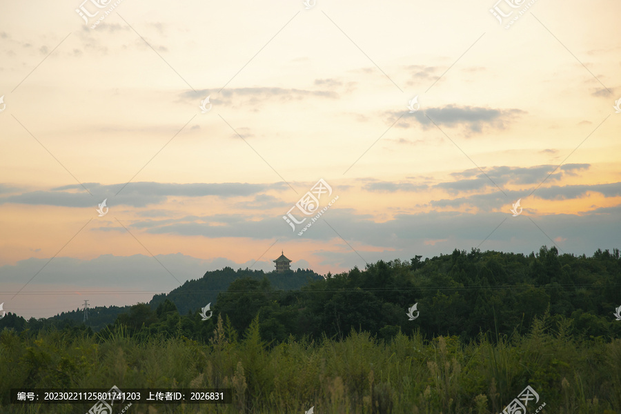 晚霞夕阳乡村