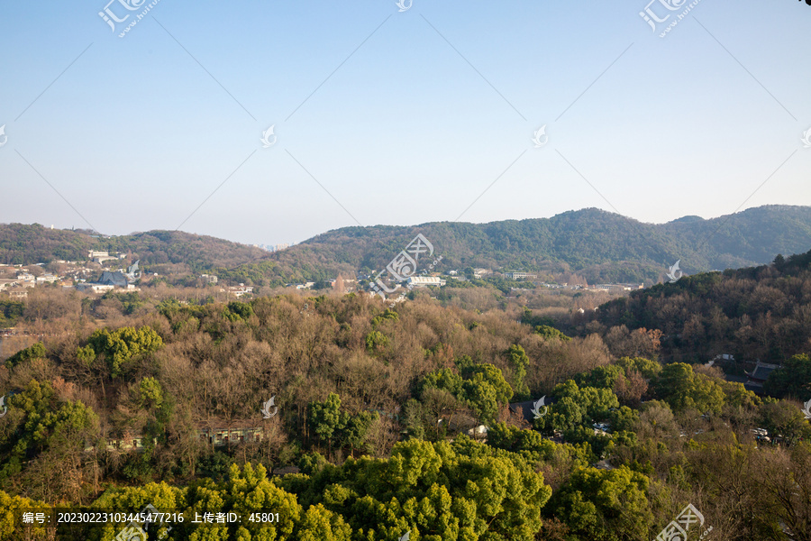 鸟瞰杭州西湖风景区