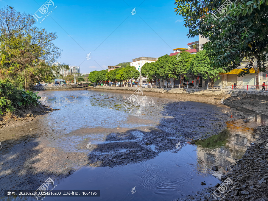 冬天放干水的鱼塘