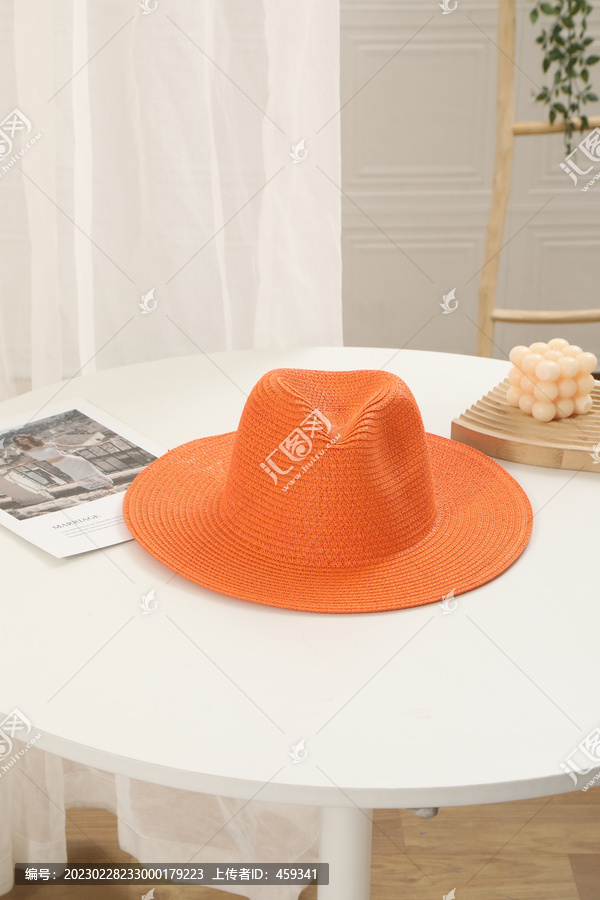 橘色草帽