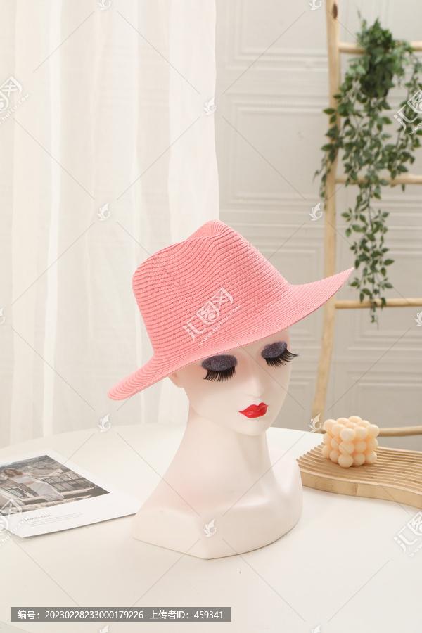 粉色草帽