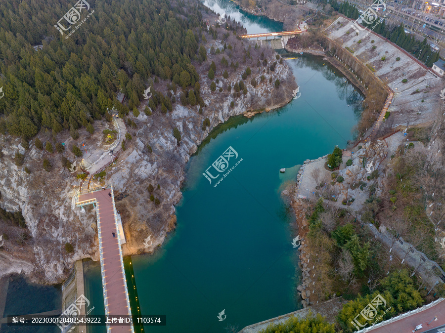 航拍济南历阳湖