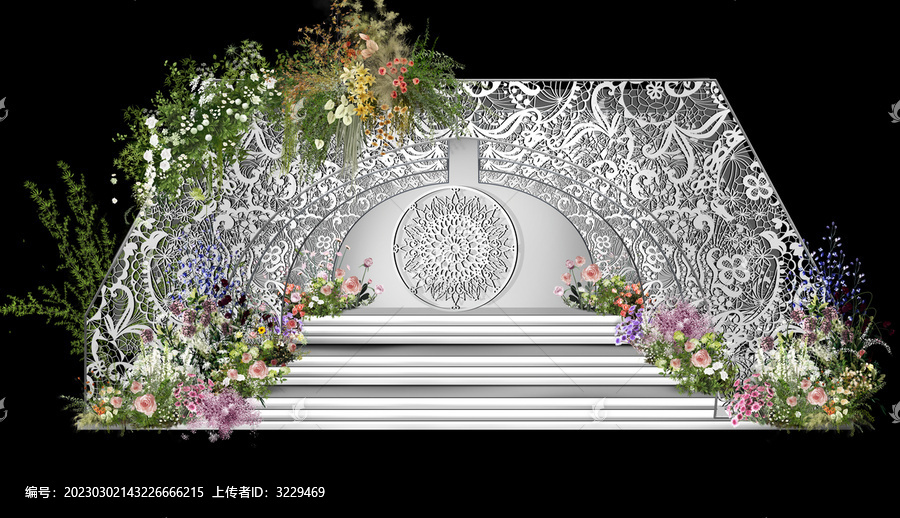高级韩式主舞台婚礼手绘效果图