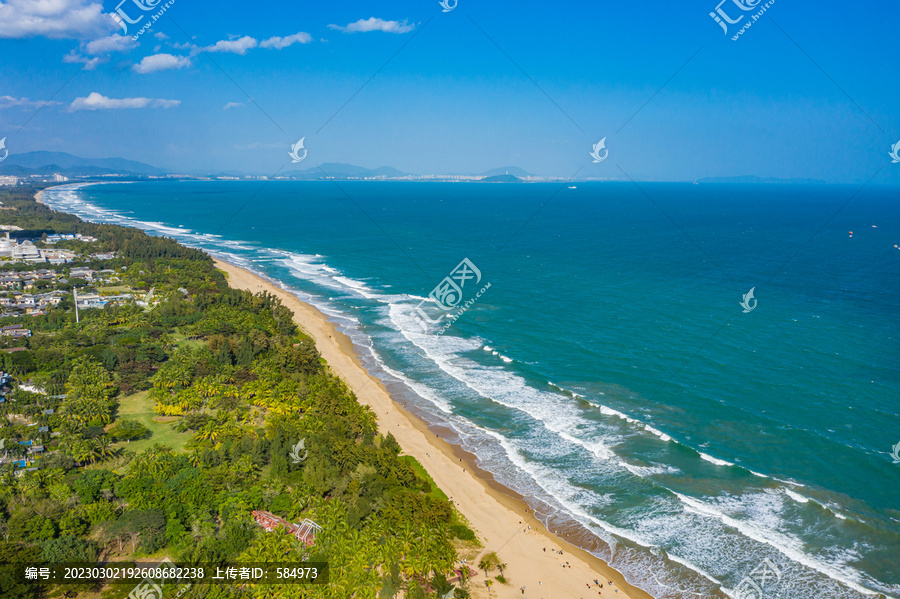 航拍海南三亚海棠湾旅游区