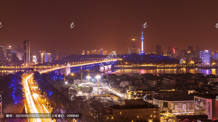 武汉长江大桥夜景