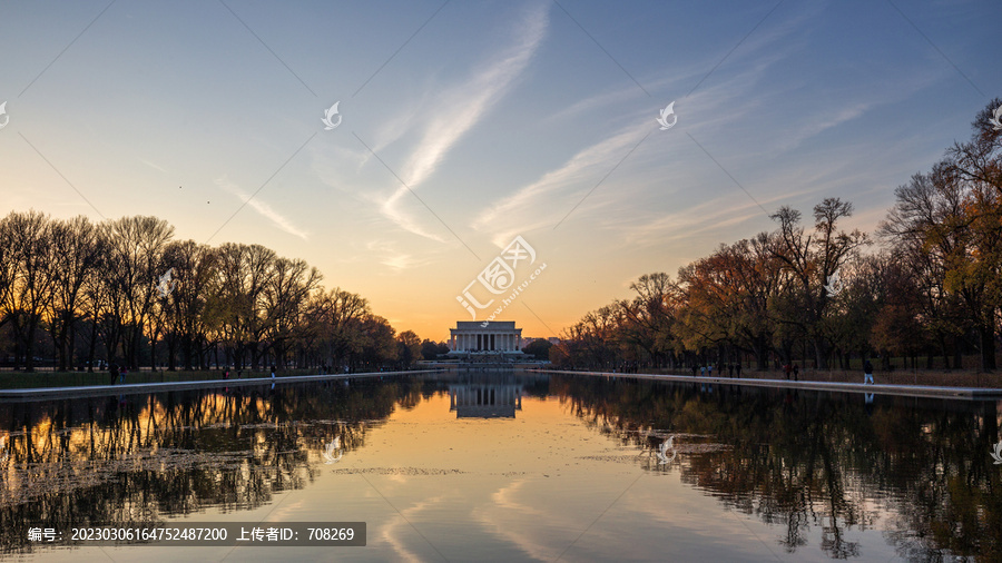 美国华盛顿林肯纪念堂倒影池