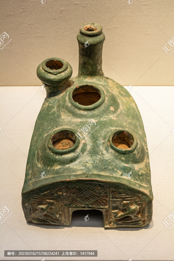 汉代绿釉陶灶