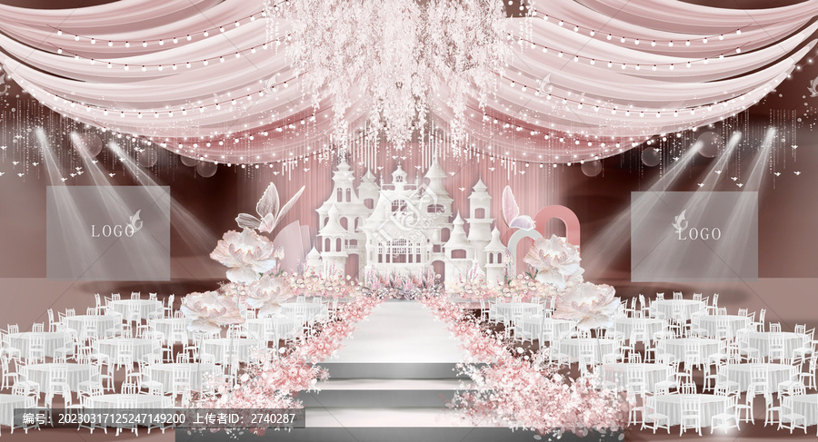 梦幻粉色城堡婚礼