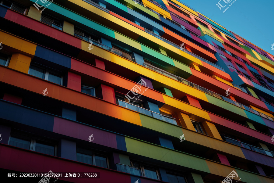 彩色建筑立面摄影