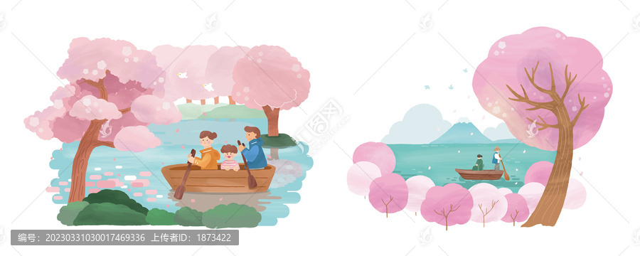 樱花季户外活动,欢乐亲子划船与浪漫乘船