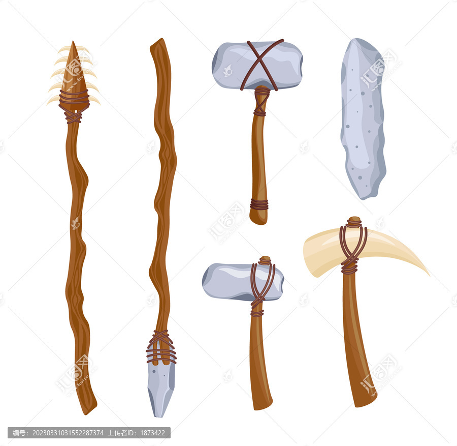 石器时代工具插图素材