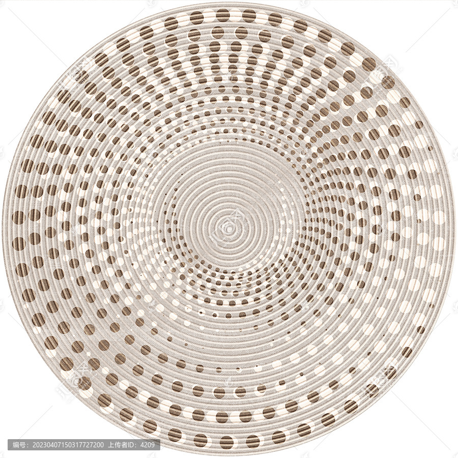 抽象波点艺术圆形地毯