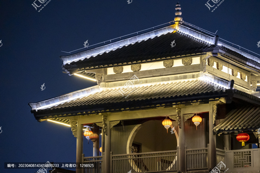 古镇古建筑夜景