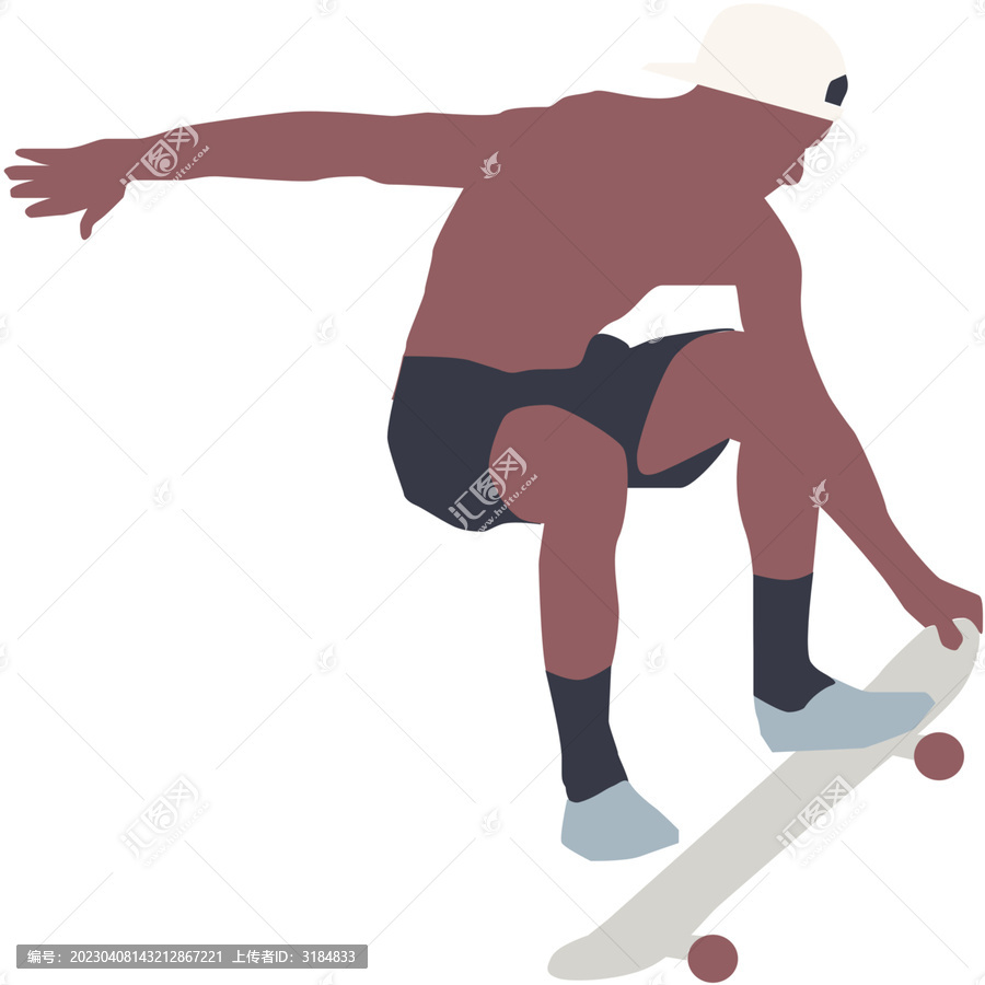 活力运动健身滑板男孩