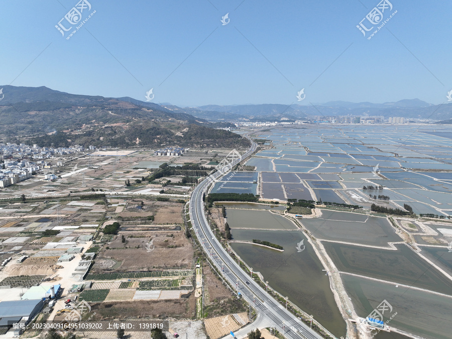 航拍宁德市霞浦县沙塘湾滩涂