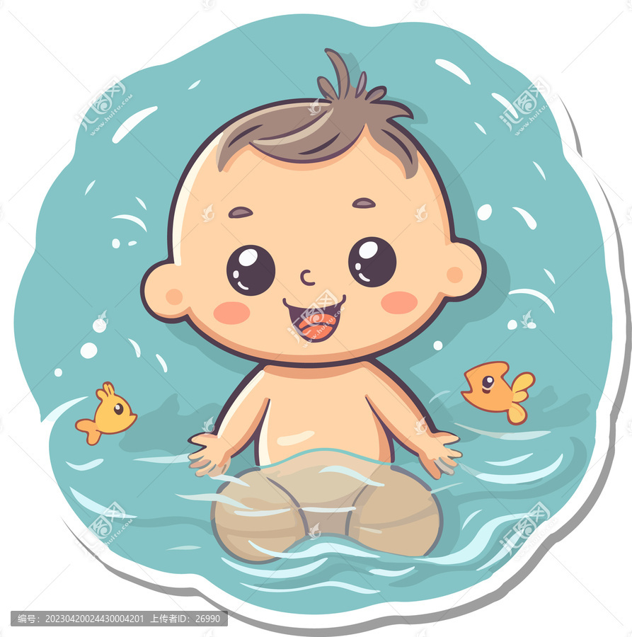 可爱儿童婴儿戏水游泳小孩B
