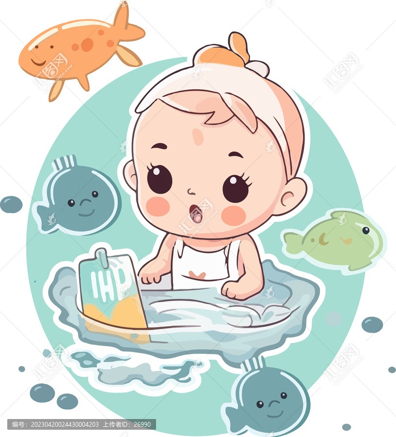 可爱儿童婴儿戏水游泳小孩D