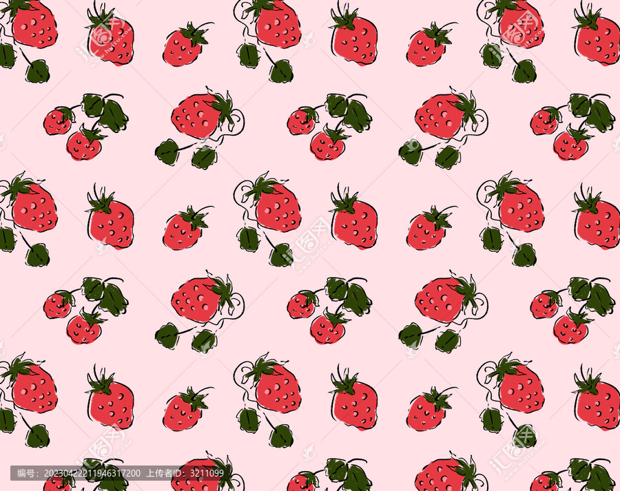 水果草莓布料印花底纹图案