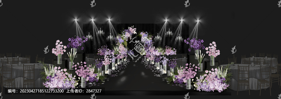 韩式紫色婚礼效果图