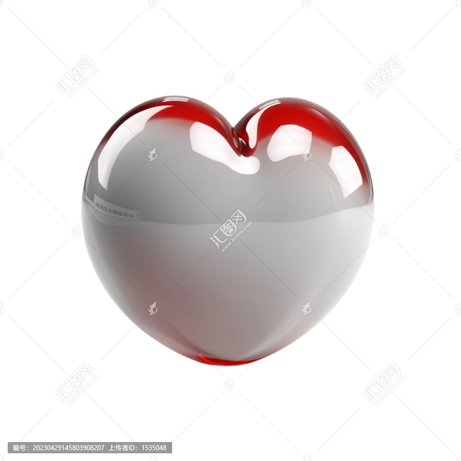 白加红的爱心心型气球