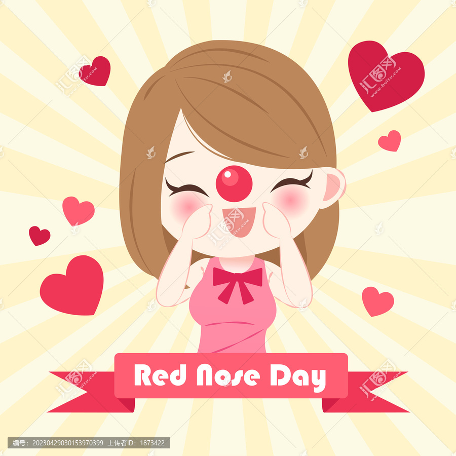 红鼻子日的女性插图