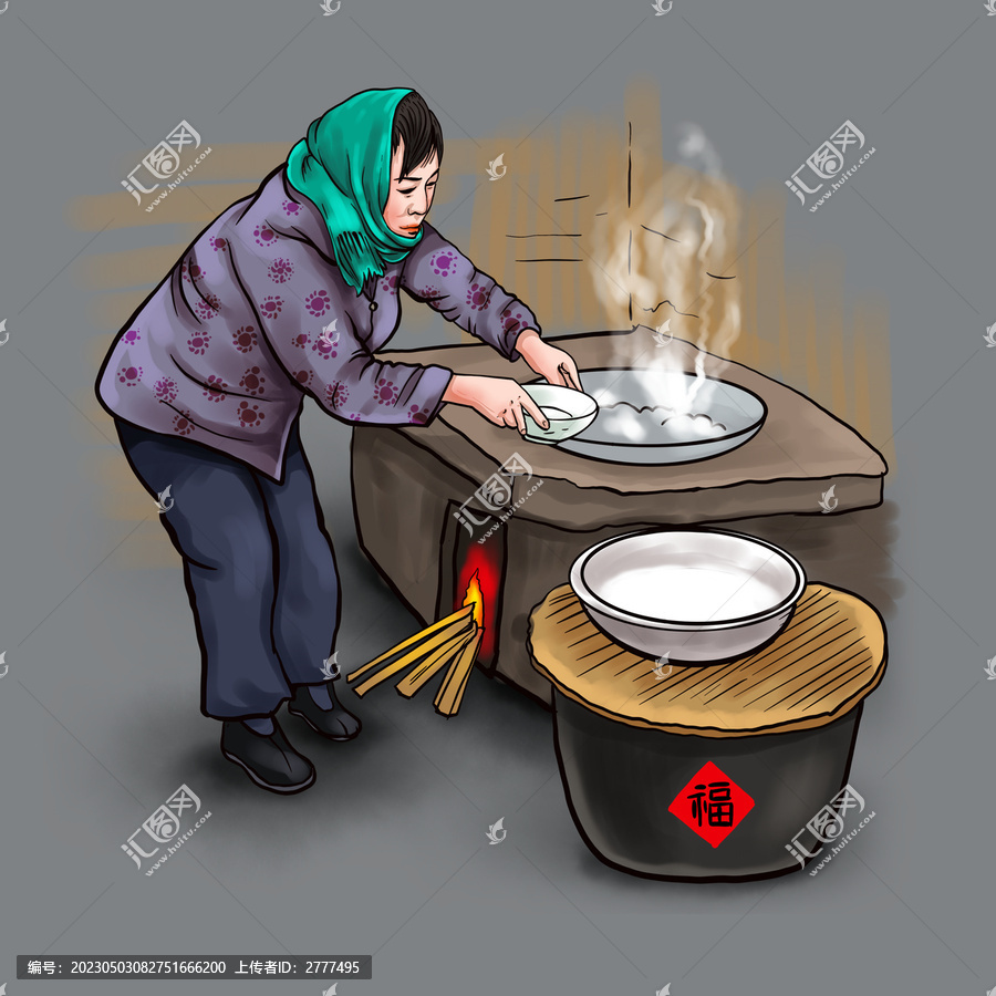 妇女做饭