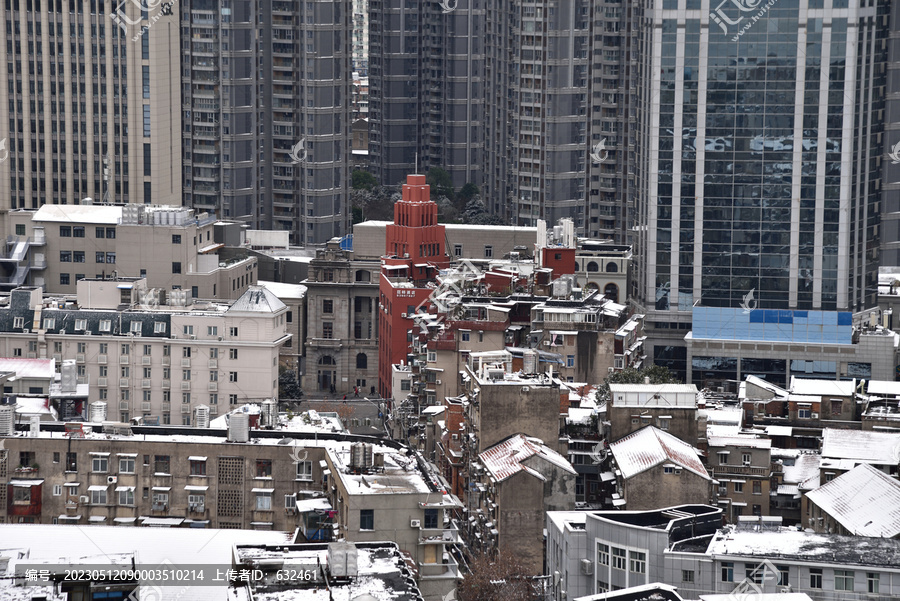 武汉汉口城市建筑风光雪景