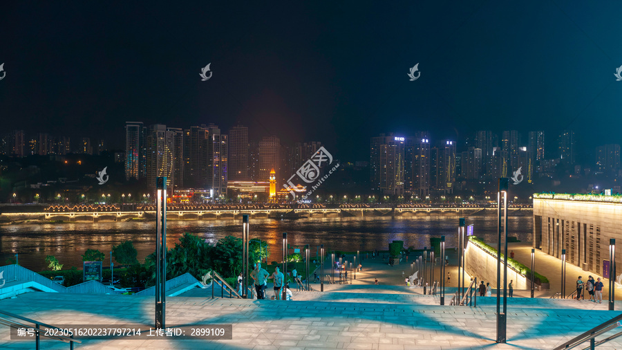 重庆朝天门码头城市夜景